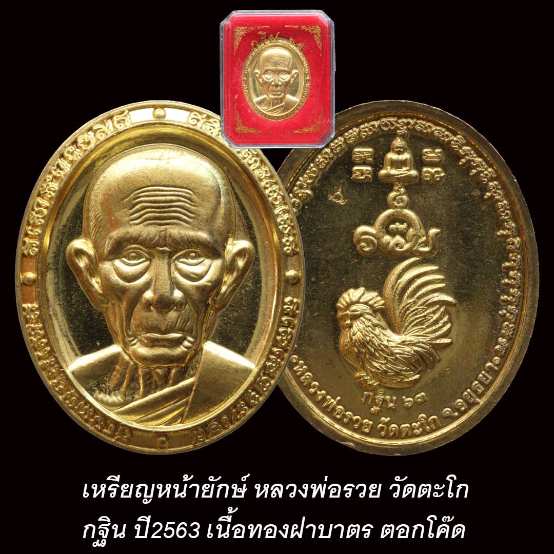 เหรียญหน้ายักษ์ หลวงพ่อรวย วัดตะโก กฐิน ปี2563