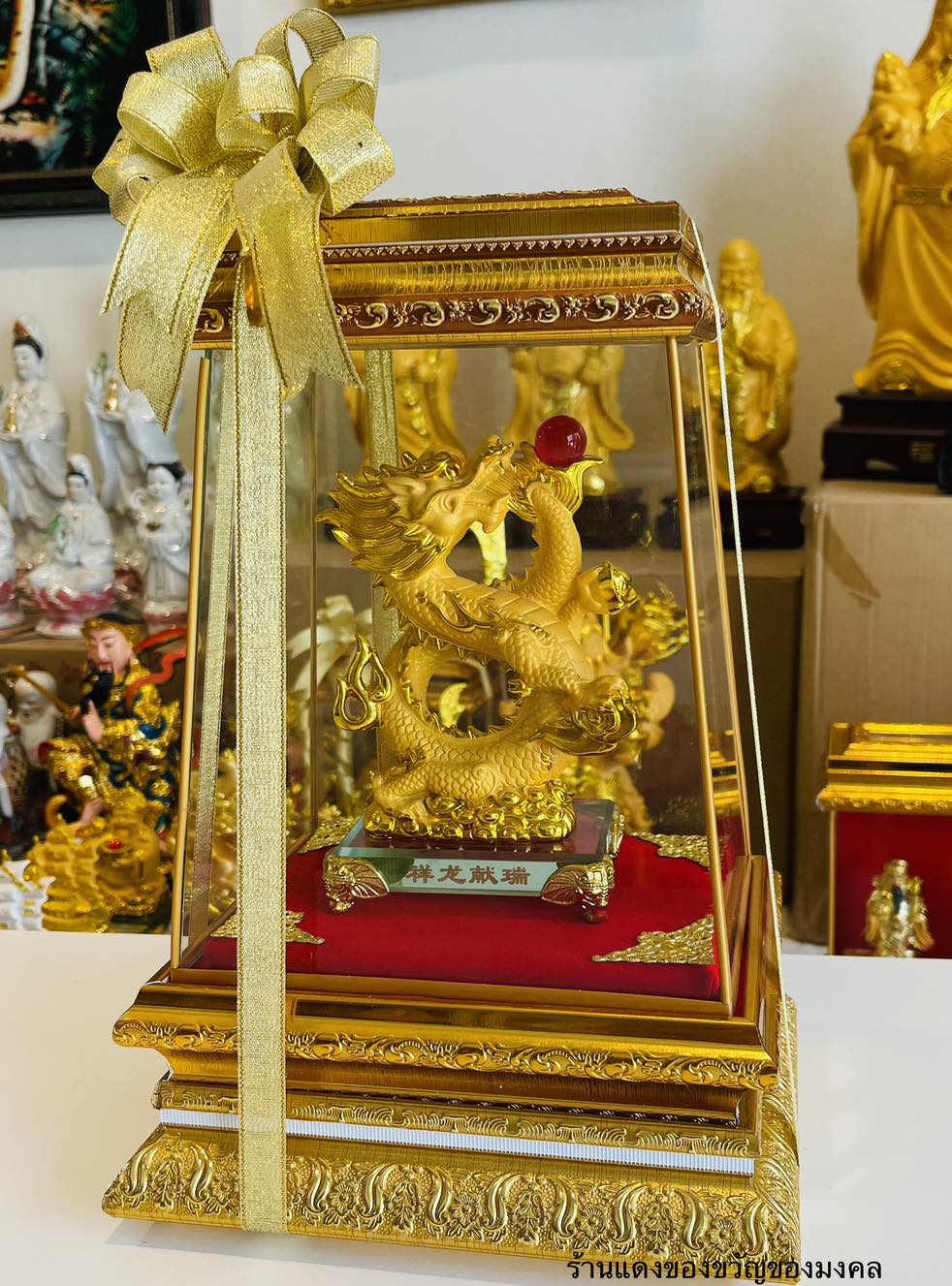 มังกรทอง8 มงคล พร้อมตู้ขนาดตู้ 8.5*12นิ้ว