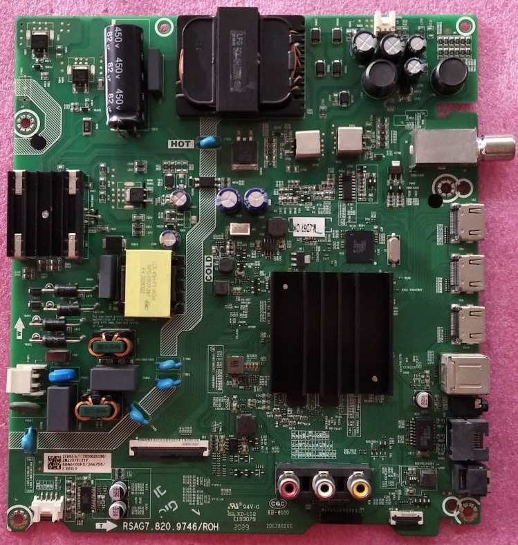 เมนบอร์ดทีวี ไฮเซน Hisense ของแท้มือสองถอดจากเครื่อง รุ่น50E6F พาร์ทติดบอร์ด RSAG7.820.9746/ROH