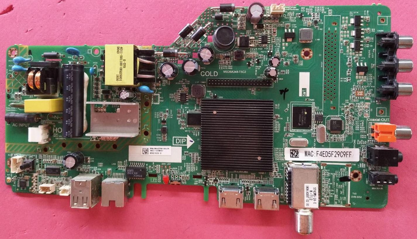 วันบอร์ด PHILIPS ( ฟิลิปส์) อะไหล่แท้/ของถอด รุ่น32PHT5853S/67 :MSD6A348-T5C2 :จอ-HV320WHB-N85