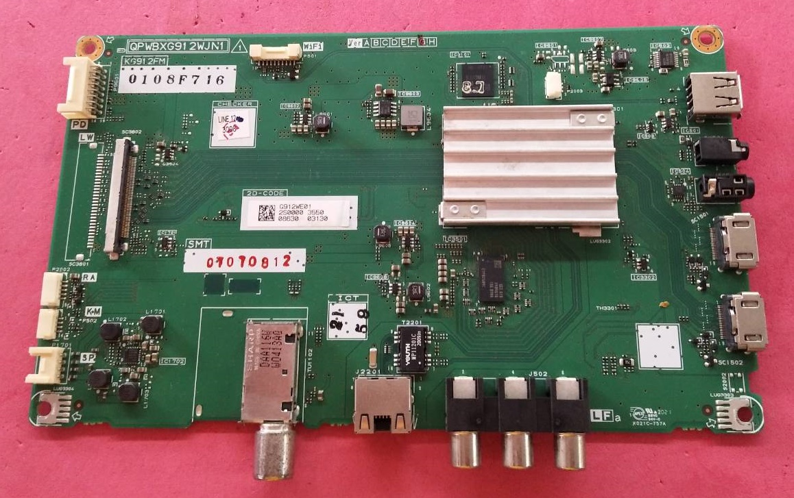 เมนบอร์ดทีวีชาร์ป SHARP ของแท้ถอดจากเครื่อง รุ่น 2T-C45AE8X พาสบอร์ด QPWBXG912WJN1