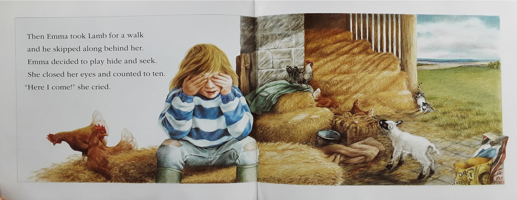 หนังสือนิทานเด็ก ปกอ่อน ภาษาอังกฤษ 🍅🍓EMMA'S LAMB BY KIM LEWIS/Used สภาพ 80-90%