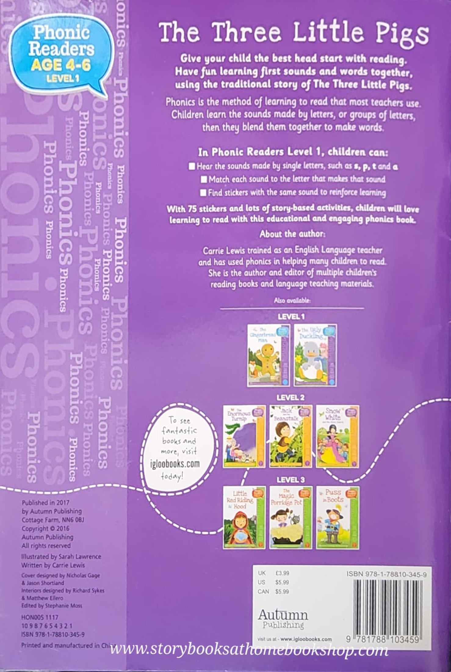 หนังสือนิทานปกอ่อน ** 🍅🍓THE THREE LITTLE PIGS :PHONIC READERS AGE 4-6 LEVEL1