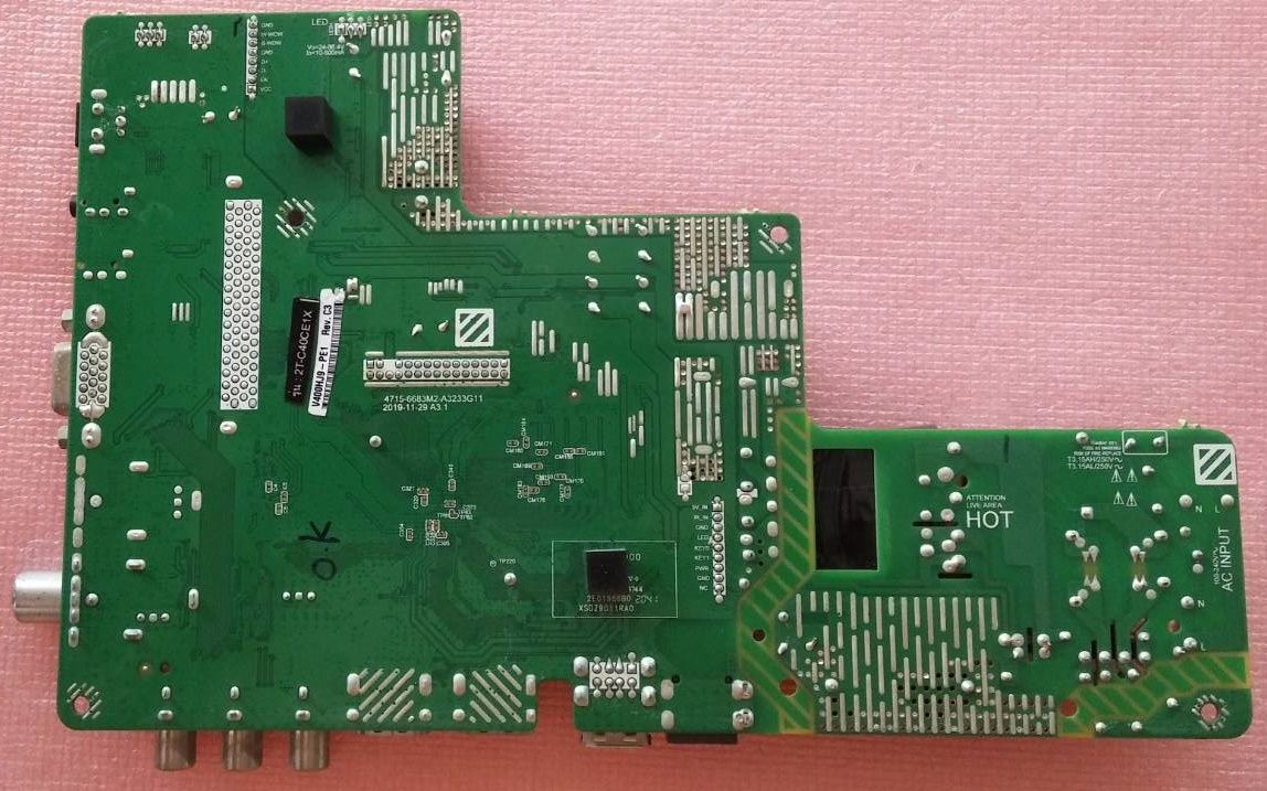 เมนบอร์ดชาร์ป SHARP อะไหล่แท้/มือสองพร้อมใช้งาน ใช้กับรุ่น2T-C40CE1X เวอร์ชั่นทีบาร์V400HJ9-PE1