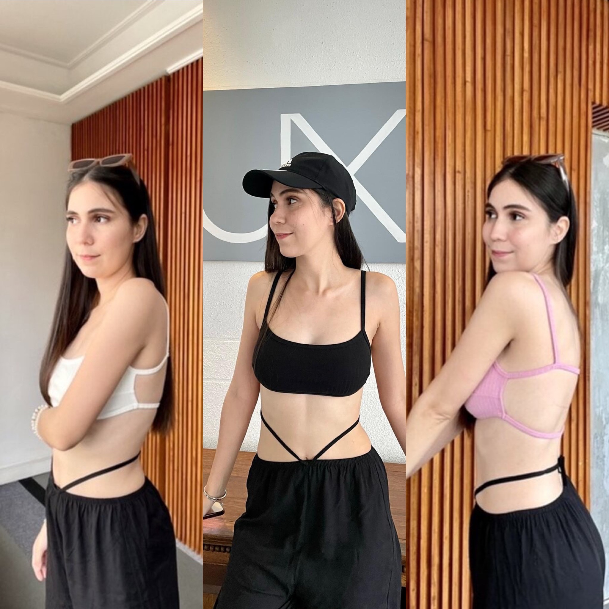 🍒Minx Top🍒 เสื้อสายเดี่ยว ด้านหลังแต่งดีเทลที่สาย2เส้น งานผ้าริบญี่ปุ่น