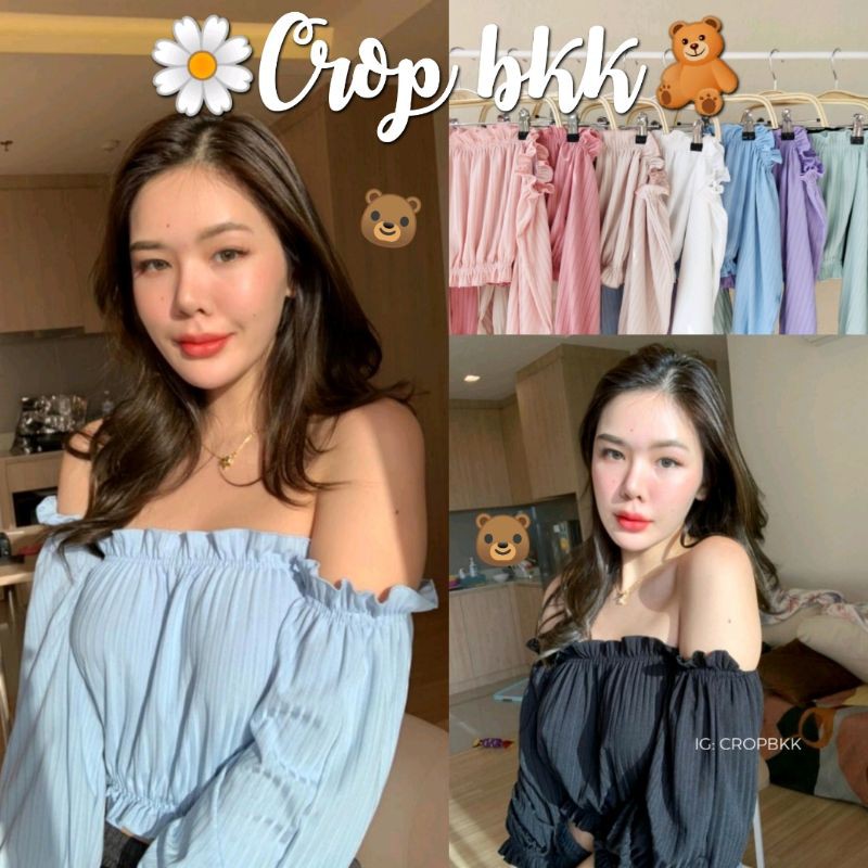 💗Bestiee Top💗 เสื้อปาดไหล่มาใหม่ค่า โทนสีพาสเทล ตัวนี้ใช้ผ้าเยอะ มีน้ำหนัก ความยาวกำลังดีคิ้วมากกก (9002)