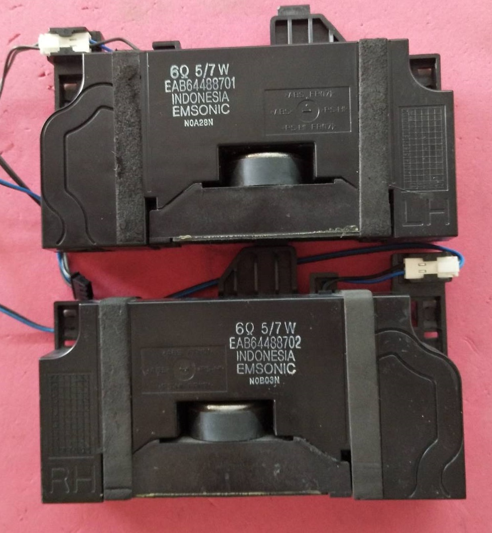 ลำโพงทีวี LG (แอลจี) 6โอมห์ 5/7 วัตต์ อะไหล่แท้/มือสองพร้อมใช้งาน พาร์ทEAB64488701 :EAB63888431 :EAB63888436 :EAB64488702 :EAB63888432 :EAB63888437 ใช้ได้หลายรุ่นตามข้อมูลด้านล่าง