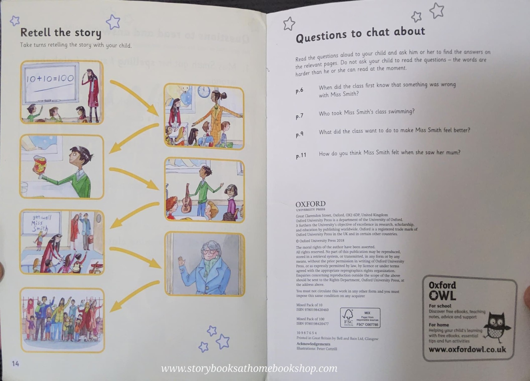 หนังสือนิทานปกอ่อน** 🍅🍓READ WRITE Inc. BOOK BAG BOOKS MISS SMITH IS ILL (set5 book 2)