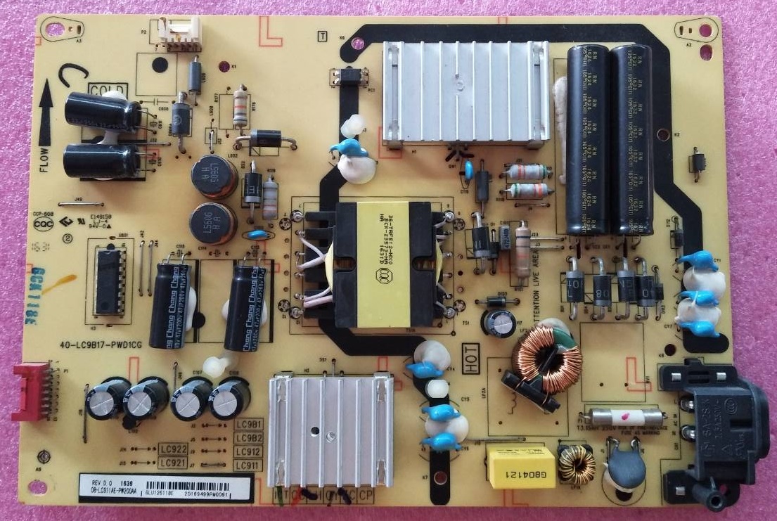 ซับพลายทีวี ทีซีแอล TCL ของแท้ถอดจากเครื่อง ใช้กับรุ่น LED43S4800 พาร์ท 40-LC9B17-PWD1CG