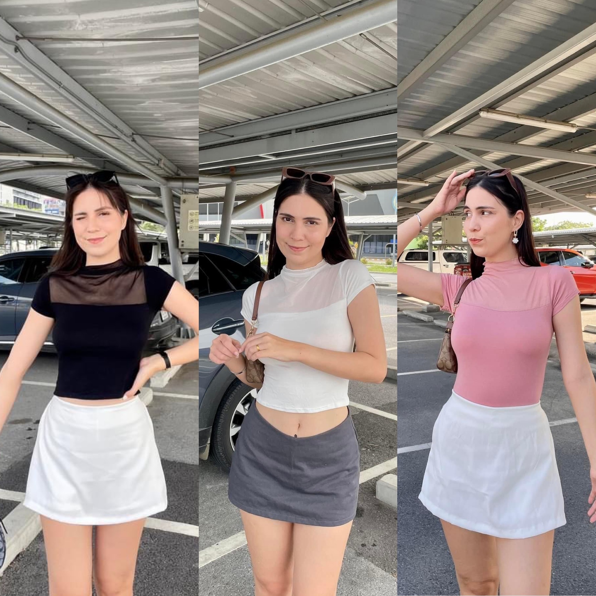 🌷Gigi C2 Top🌷 เสื้อแขนสั้นซีทรู งานสวยฮิต ผ้าดีไม่คัน
