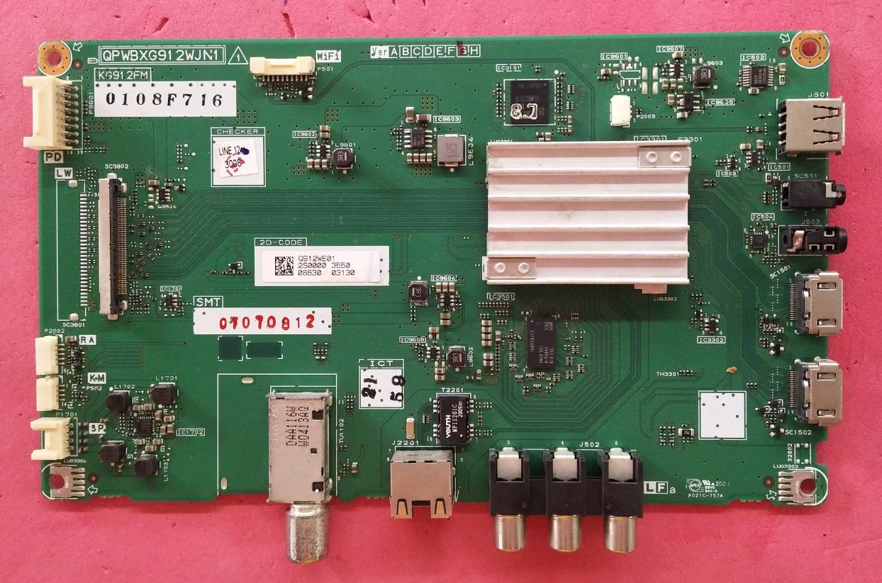 เมนบอร์ดทีวีชาร์ป SHARP ของแท้ถอดจากเครื่อง รุ่น 2T-C45AE8X พาสบอร์ด QPWBXG912WJN1