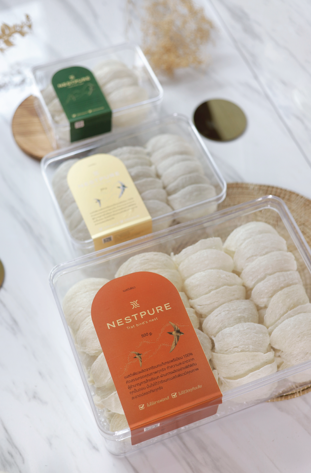 รังนกจิกสด รังธรรมชาติ รังนกแท้ เกรดพรีเมี่ยม รังนกแห้ง รังนกทำความสะอาดเสร็จ ไม่ยัดไส้รัง พร้อมปรุง