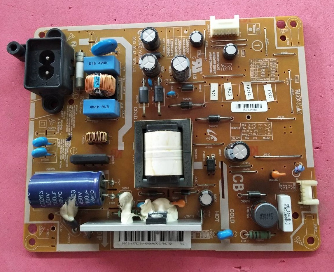 POWER SUPPLY SAMSUNG (ซับพลาย ซัมซุง) อะไหล่แท้/ของถอด ใช้กับรุ่น HG32AB460GW :UA32EH4003R :HG32AC470GT :HG32AC470GW เวอร์ชั่นที่ใช้ซับพลาย พาร์ท BN44-00664A หรือ BN44-00664C เท่านั้น