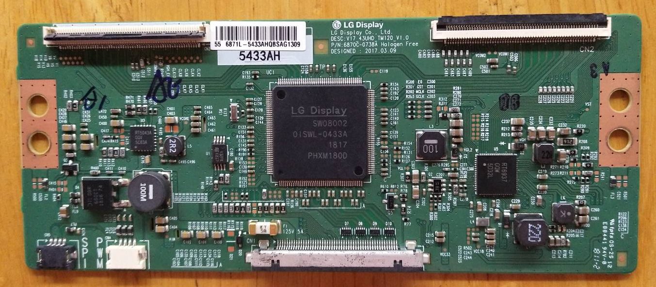 T-CON ACONATIC (ทีคอน อะโคเนติค) อะไหล่แท้/ของถอด รุ่น55UR542AN :พาร์ทบอร์ด:T-CON 6870C-0738A