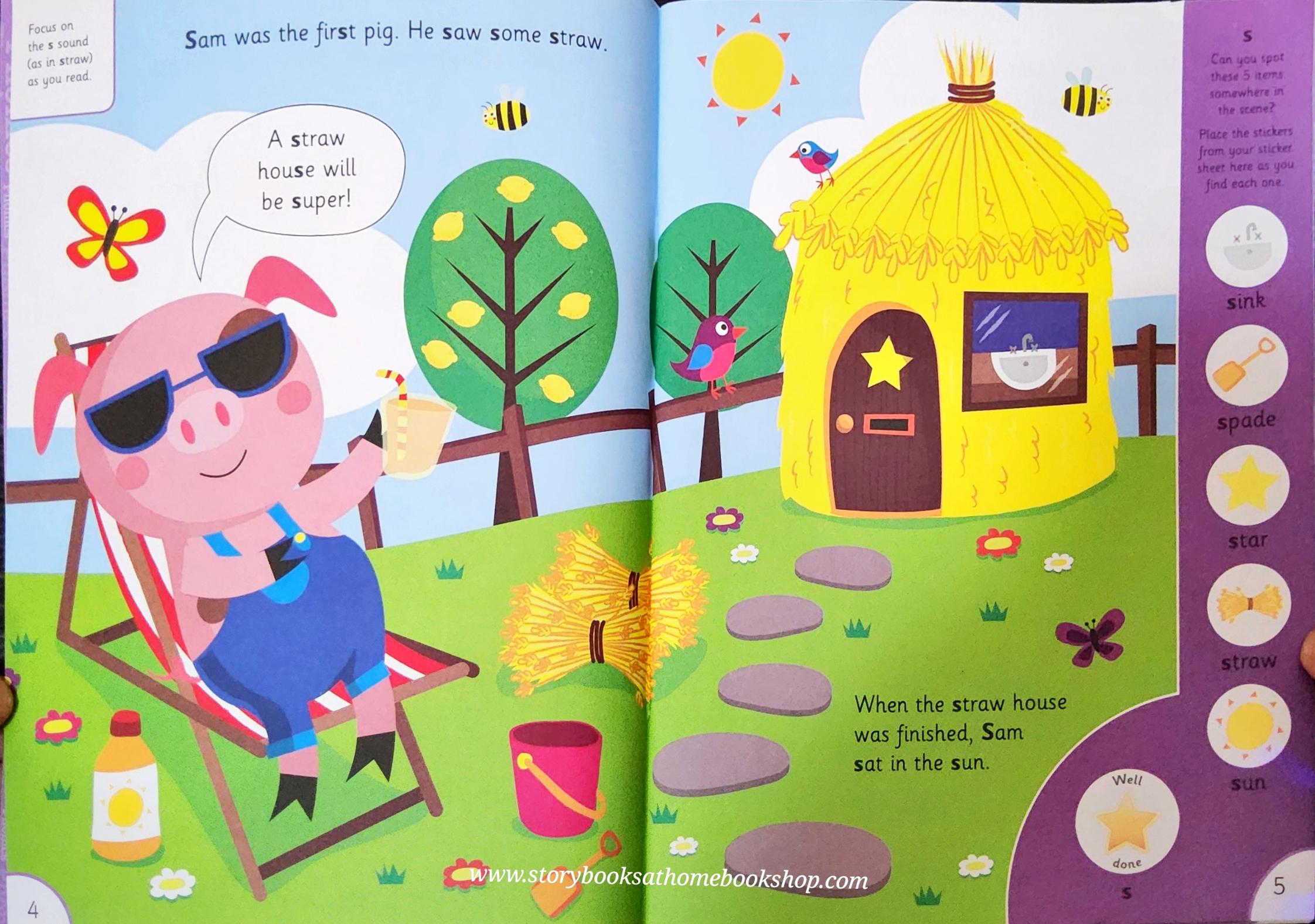 หนังสือนิทานปกอ่อน ** 🍅🍓THE THREE LITTLE PIGS :PHONIC READERS AGE 4-6 LEVEL1