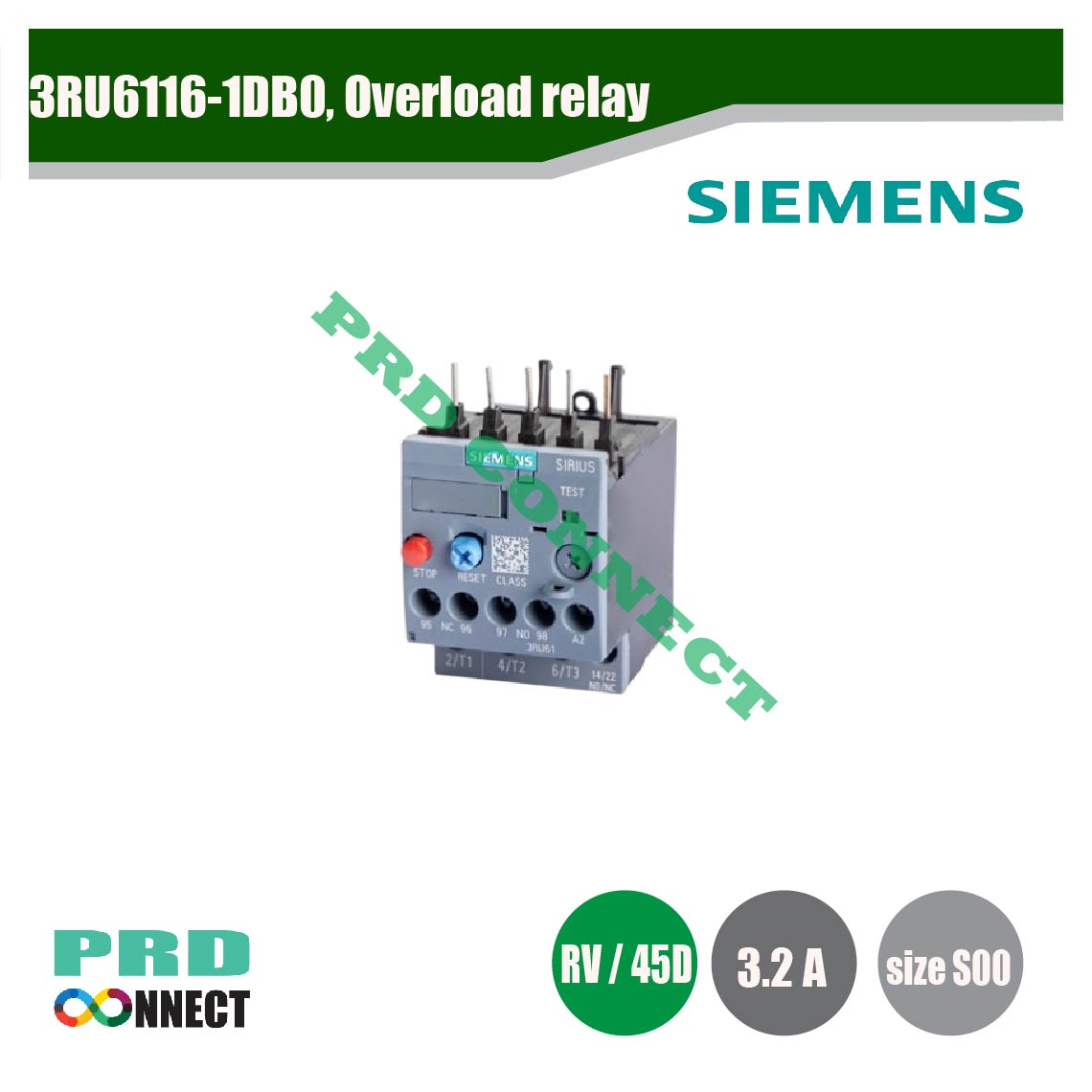 3RU6116-1DB0, Overload relay, SIEMENS