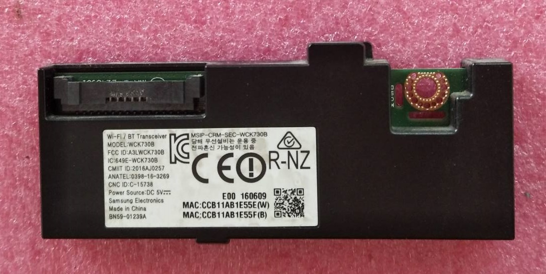 ตัวรับสัญญาณ Wifi ทีวีซัมซุง (SAMSUNG Wi-Fi Module) ของแท้ถอดจากเครื่อง พาร์ทBN59-01239A ใช้กับรุ่นUA65KS9000K และรุ่นอื่นที่พาร์ทตรงกัน