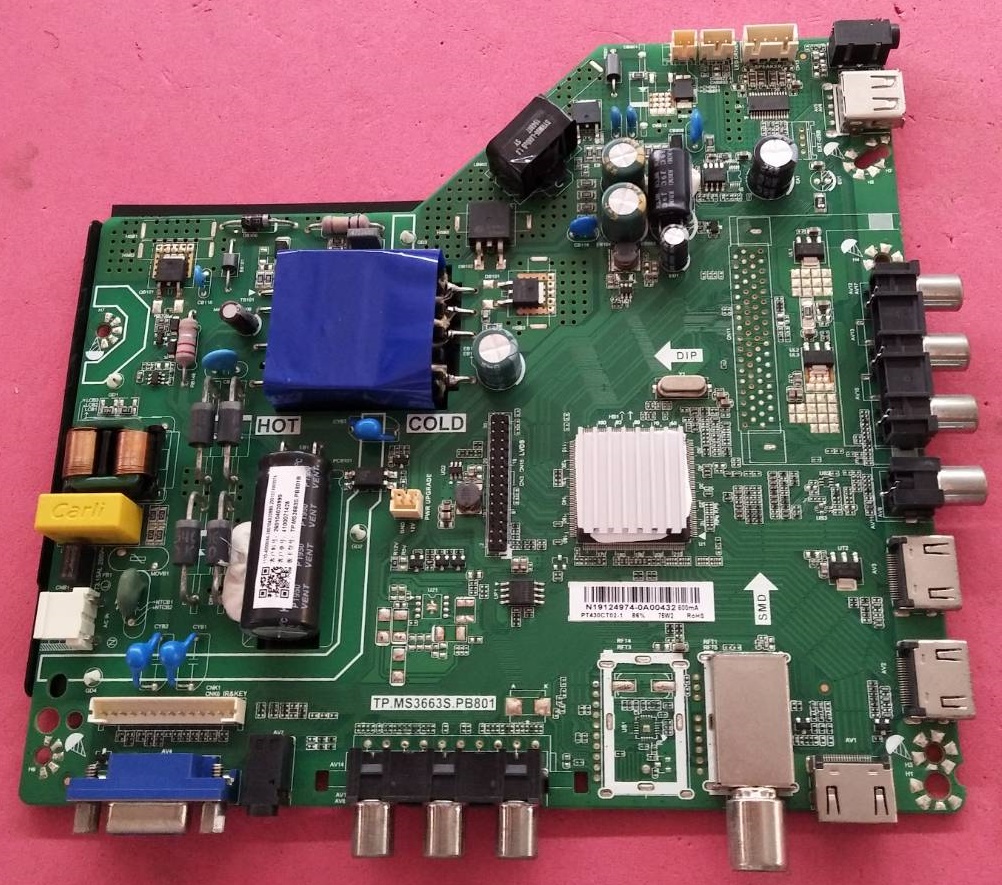 วันบอร์ดทีวีเจวีซี( JVC) อะไหล่แท้#ของถอด รุ่นLT-43H300 TP.MS3663S.PB801 เวอร์ชั่นทีคอน PT430CT02-1-C-5