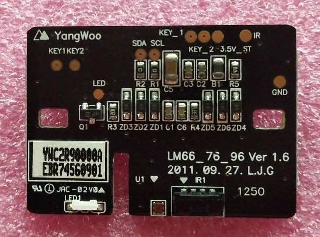 ตัวรับสัญญานรีโมทย์ทีวี แอลจี(LG) ของแท้ถอดจากเครื่อง พาร์ท EBR74560901 รุ่น 42LM7600 และรุ่นอื่นที่พาร์ทตรงกัน