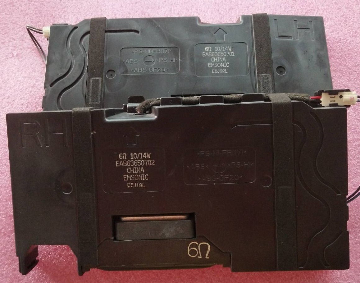 ลำโพงทีวี LG (แอลจี) อะไหล่แท้/มือสองพร้อมใช้งาน พาร์ท EAB63650701 EAB63650702 6 โอมห์ 10/14 วัตต์ รุ่น 49UF680T 60LF630Tและรุ่นอื่นที่พาร์ทเหมือนกัน