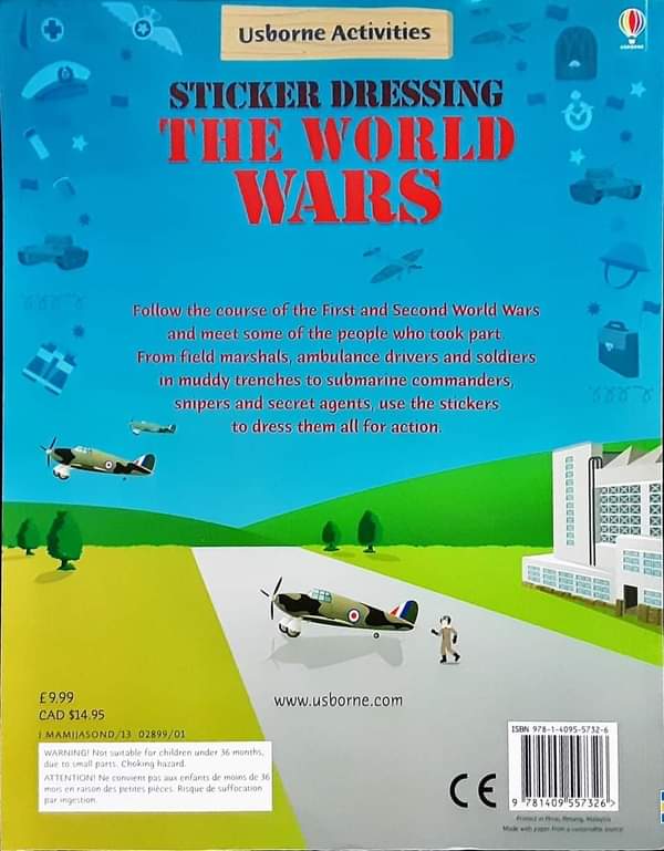 USBORNE ACTIVITIES BOOK** ð
ðSTICKER DRESSING THE WORLD WARS(320 STICKERS)