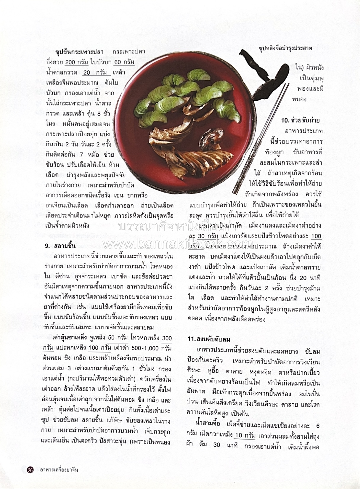 อาหารเครื่องยาจีน : หลักโภชนาการพร้อมสูตรอาหารอายุวัฒนะ โดย : รศ.ดร.ประพิณ มโนมัยวิบูลย์ และคณะ.