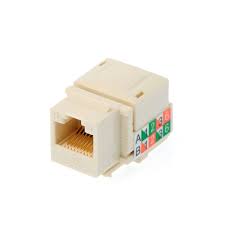 CAT 5E RJ45 Colorful JACK, Slim ตัวเมียสีขาวมีฝากันฝุ่นแทน US-1005 สีขาว