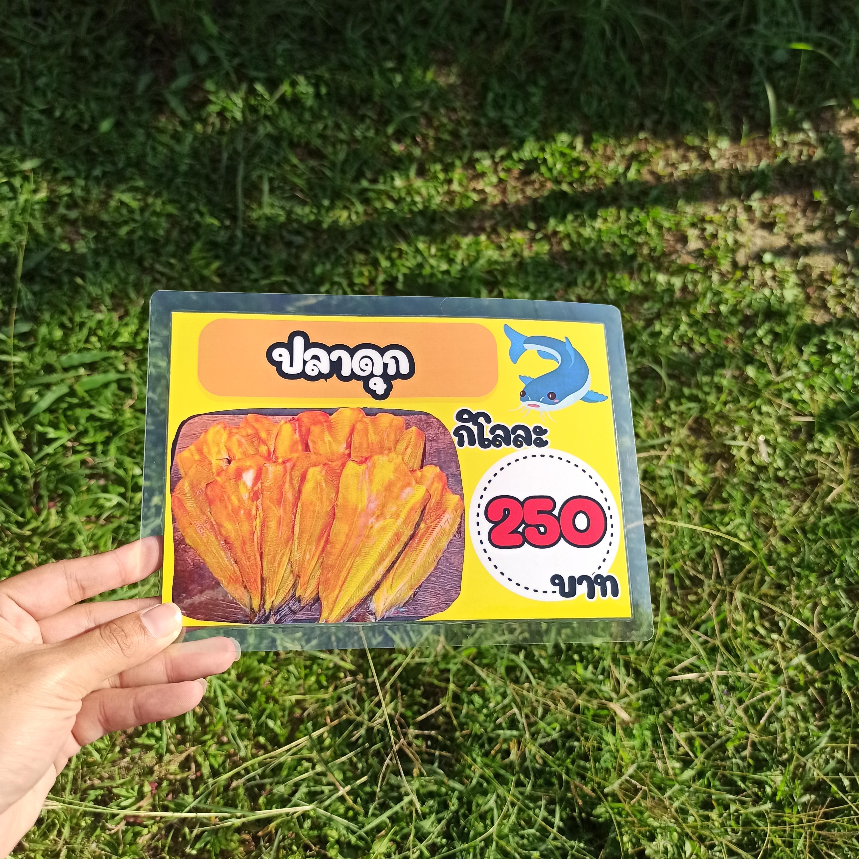 เมนูเคลือบแข็ง A5 ปลาทอด & ปลาส้ม (ครบทุกเมนูขายดี) รหัส 3780