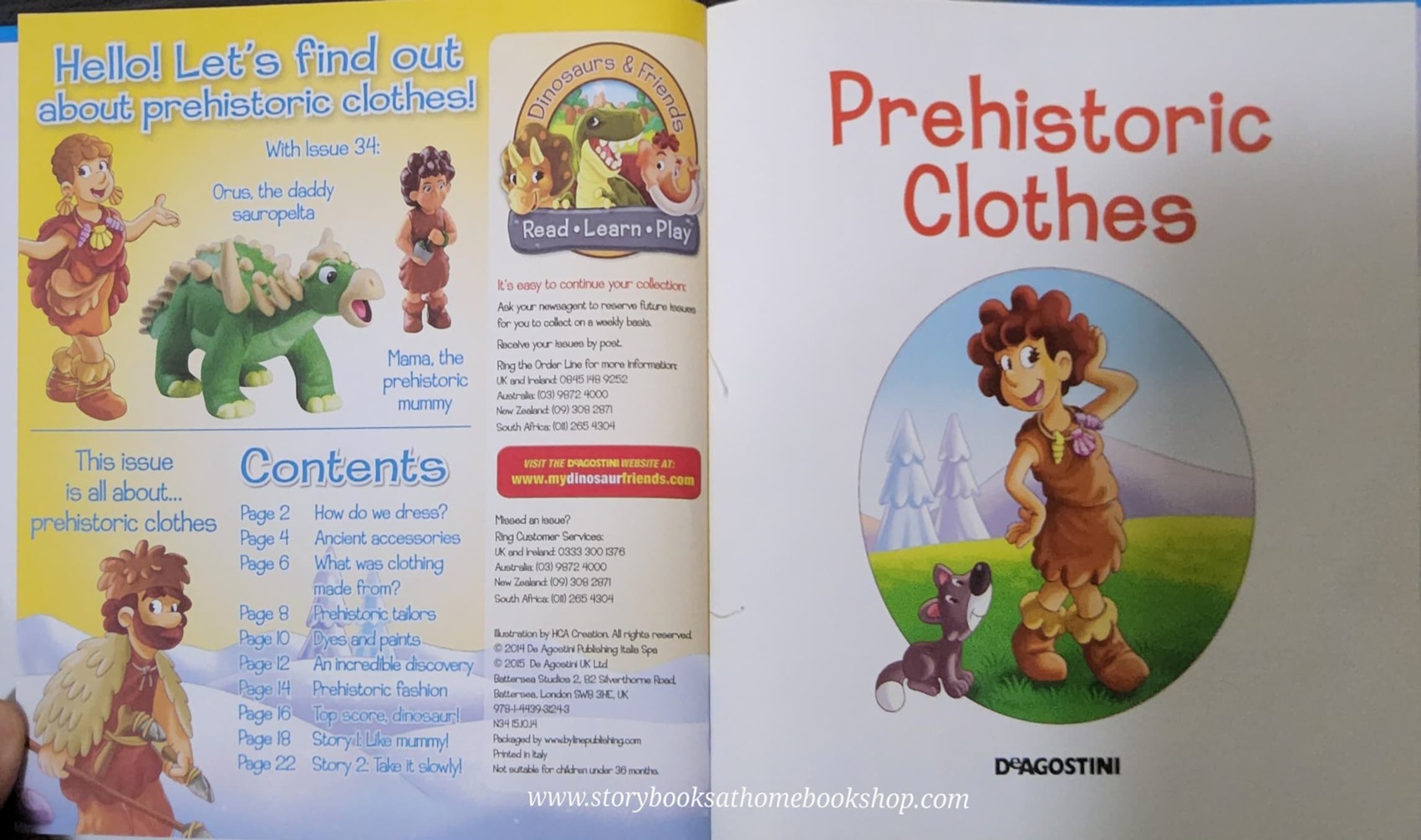หนังสือนิทานปกแข็ง** 🍅🍓DINOSAURS&FRIENDS READ.LEARN.PLAY:PREHISTORIC CLOTHS