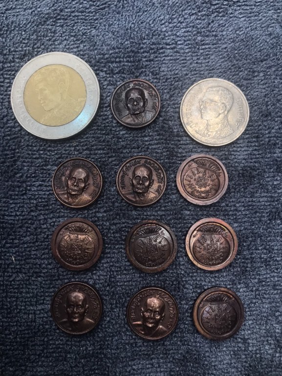 เหรียญกระดุมขวัญถุง อายุ 85 ปี พ.ศ.2521 หลวงปู่คำแสน วัดป่าดอนมูล