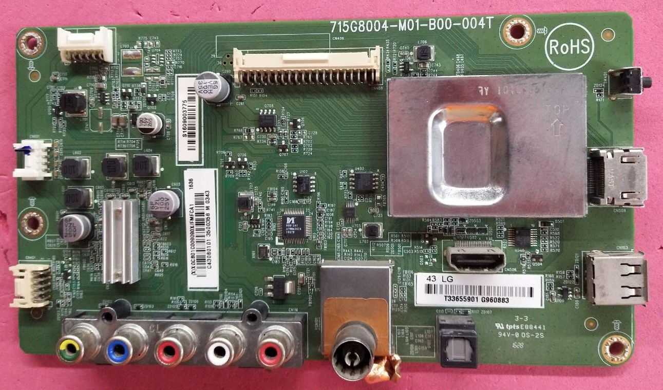 เมนบอร์ดทีวี แอลจี(LG) ของแท้ถอดจากเครื่อง รุ่น43LH500T พาร์ท715G8004-M01-B001-004TT-CON T430HVN01.0