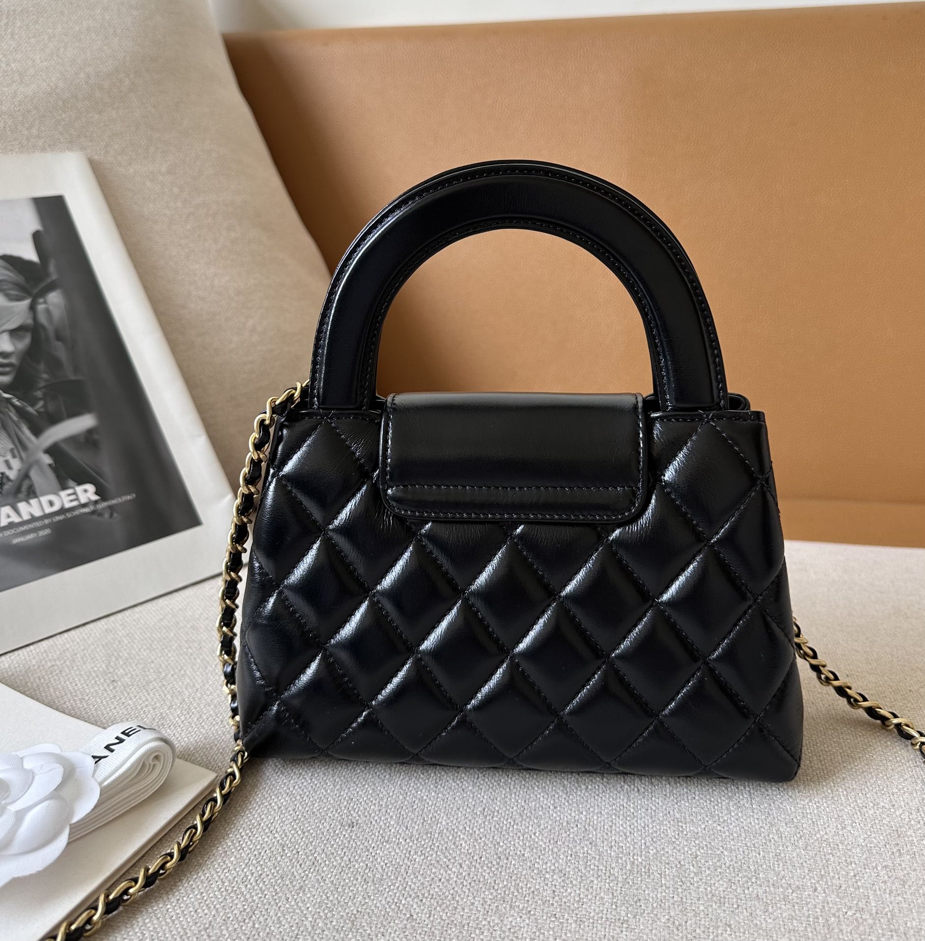 [Pre-order] Chanel Kelly Mini Shopping Bag Mini 23K Shiny Aged Calfskin Black งาน VIP คุณภาพที่ดีที่สุด