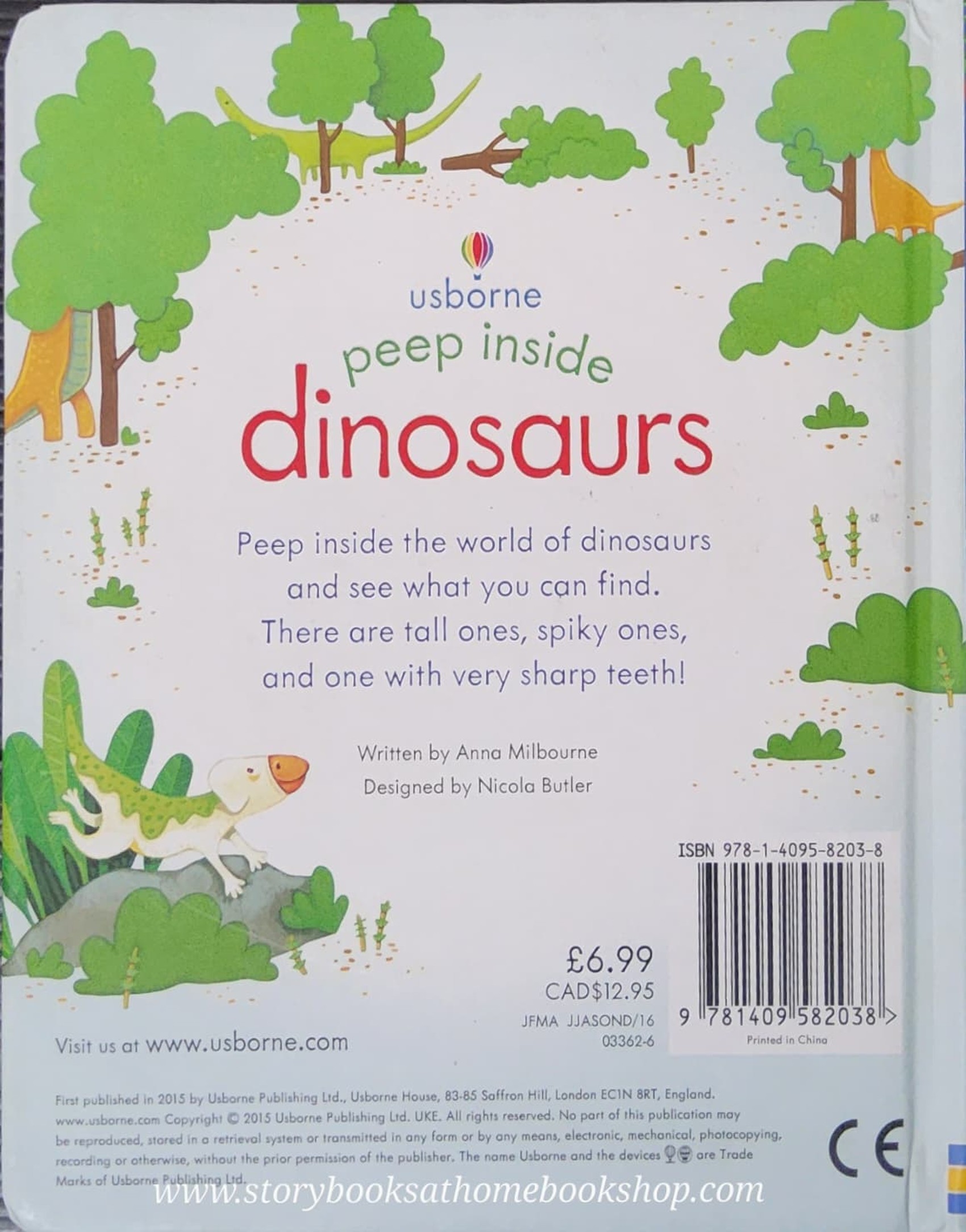 PEEP AND FLAP BOARD BOOK ** ð
ð
USBORNE PEEP INSIDE DINOSAURS