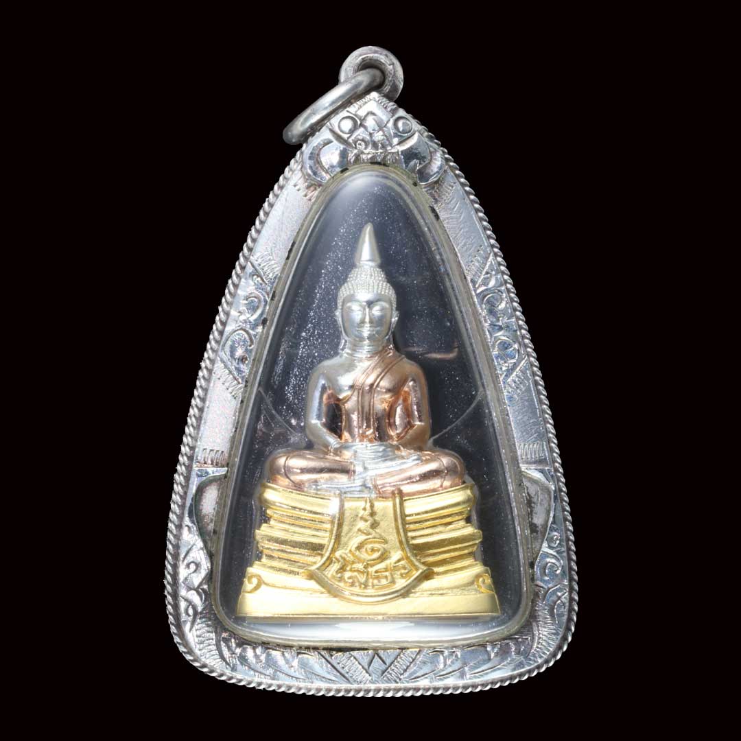 กริ่งหลวงพ่อโสธร รุ่นประวัติศาสตร์ตำรวจ ปี2562 เลี่ยมกรอบเงิน พร้อมใช้