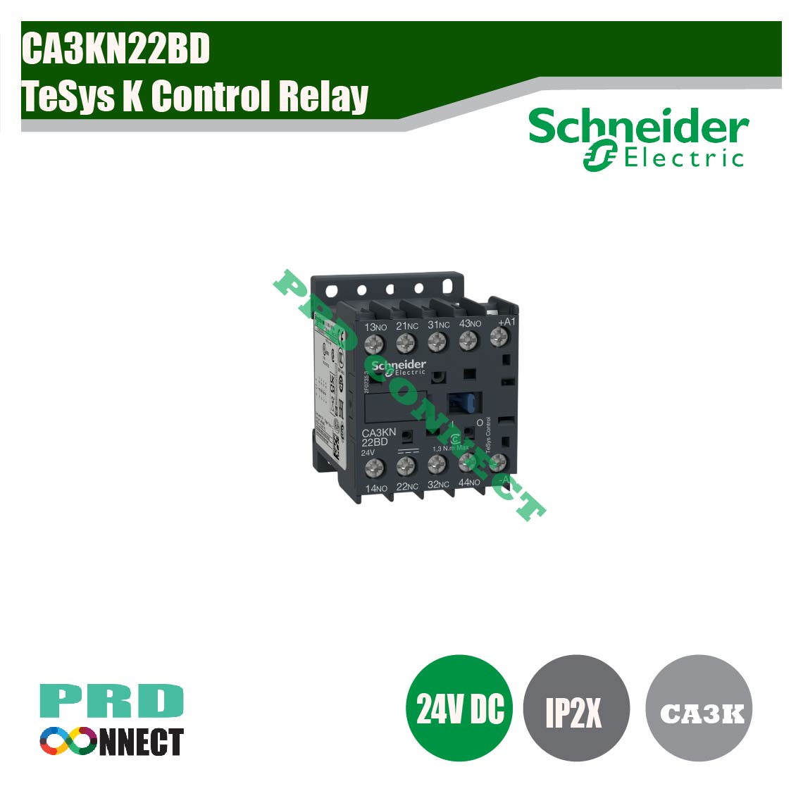 CA3KN22BD, TESYS K CONTROL RELAY, SCHNEIDER