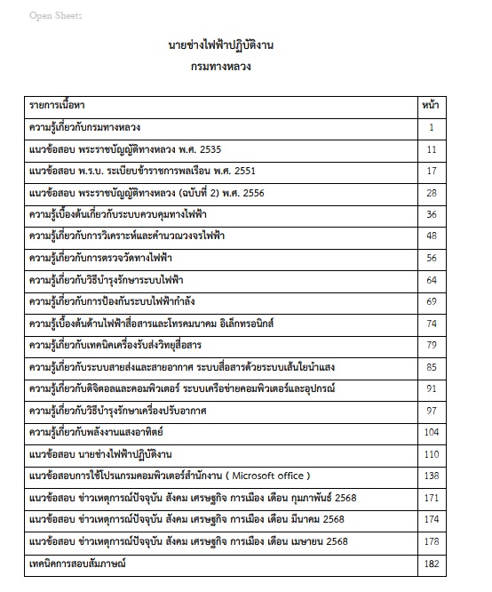 แนวข้อสอบ นายช่างไฟฟ้าปฏิบัติงาน กรมทางหลวง