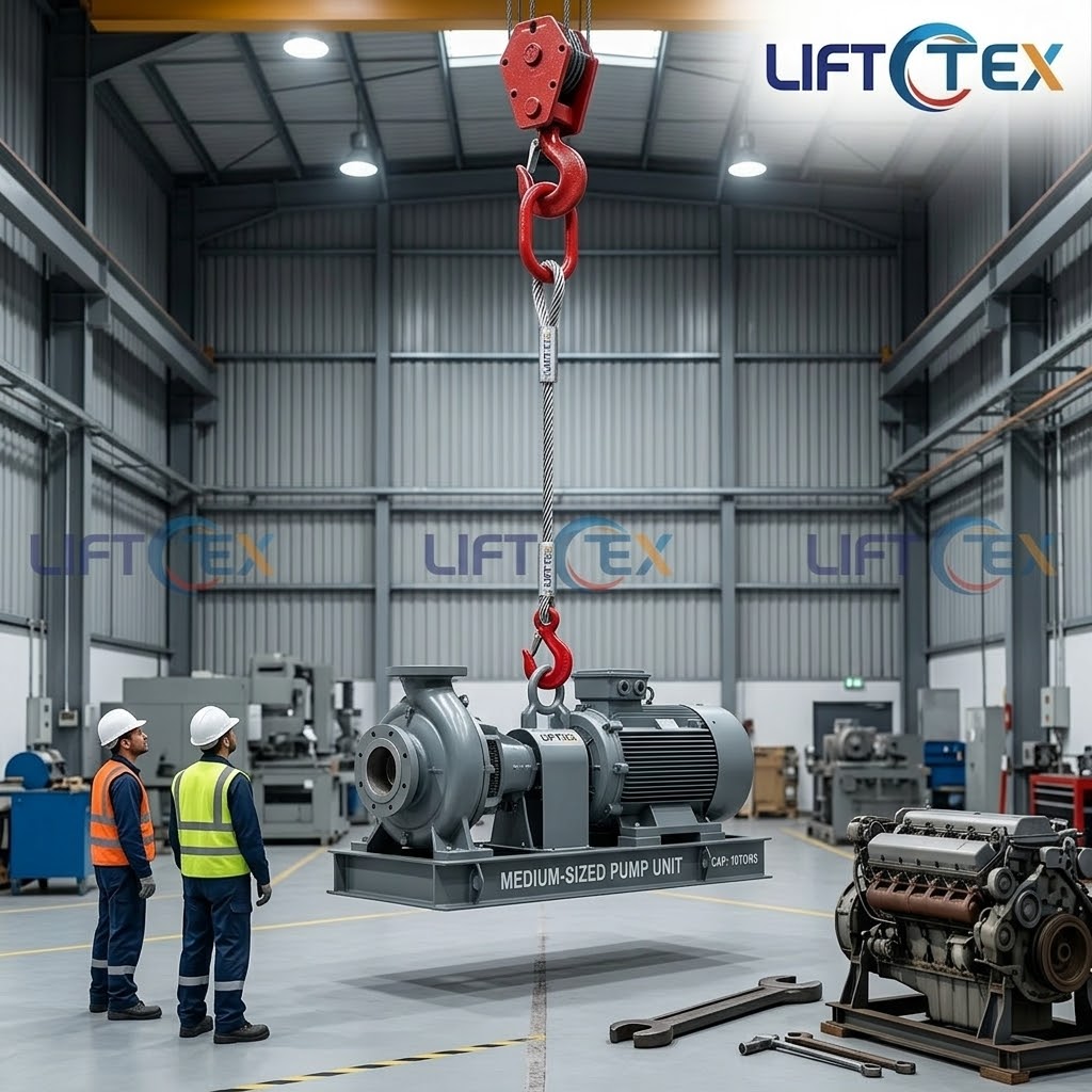 ลวดสลิง 1 ขา ใช้ยกปั๊มอุตสาหกรรม Wire Rope Sling 1 Leg LIFTTEX
