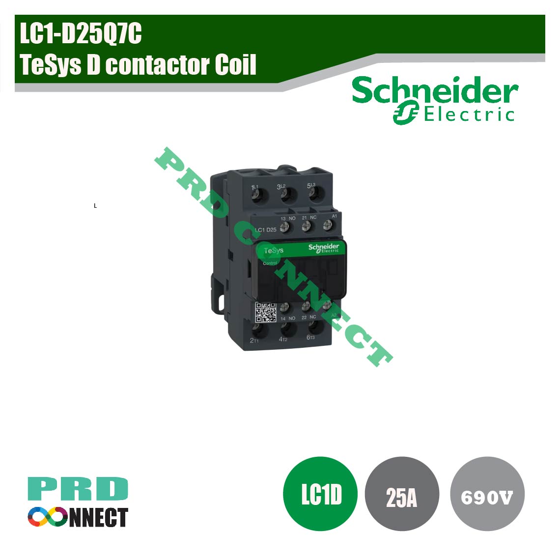 LC1-D25Q7C , TeSys D contactor Coil, Schneider