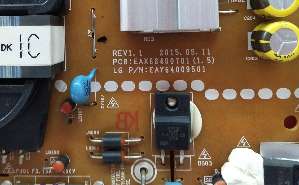 POWER SUPPLY LG (ซับพลาย แอลจี) ของแท้ถอดจากเครื่อง รุ่น 49UF640T-TA.BTDYLJV 49UF640T-TA.BTMYLJV พาร์ท EAY64009501 EAX66490701