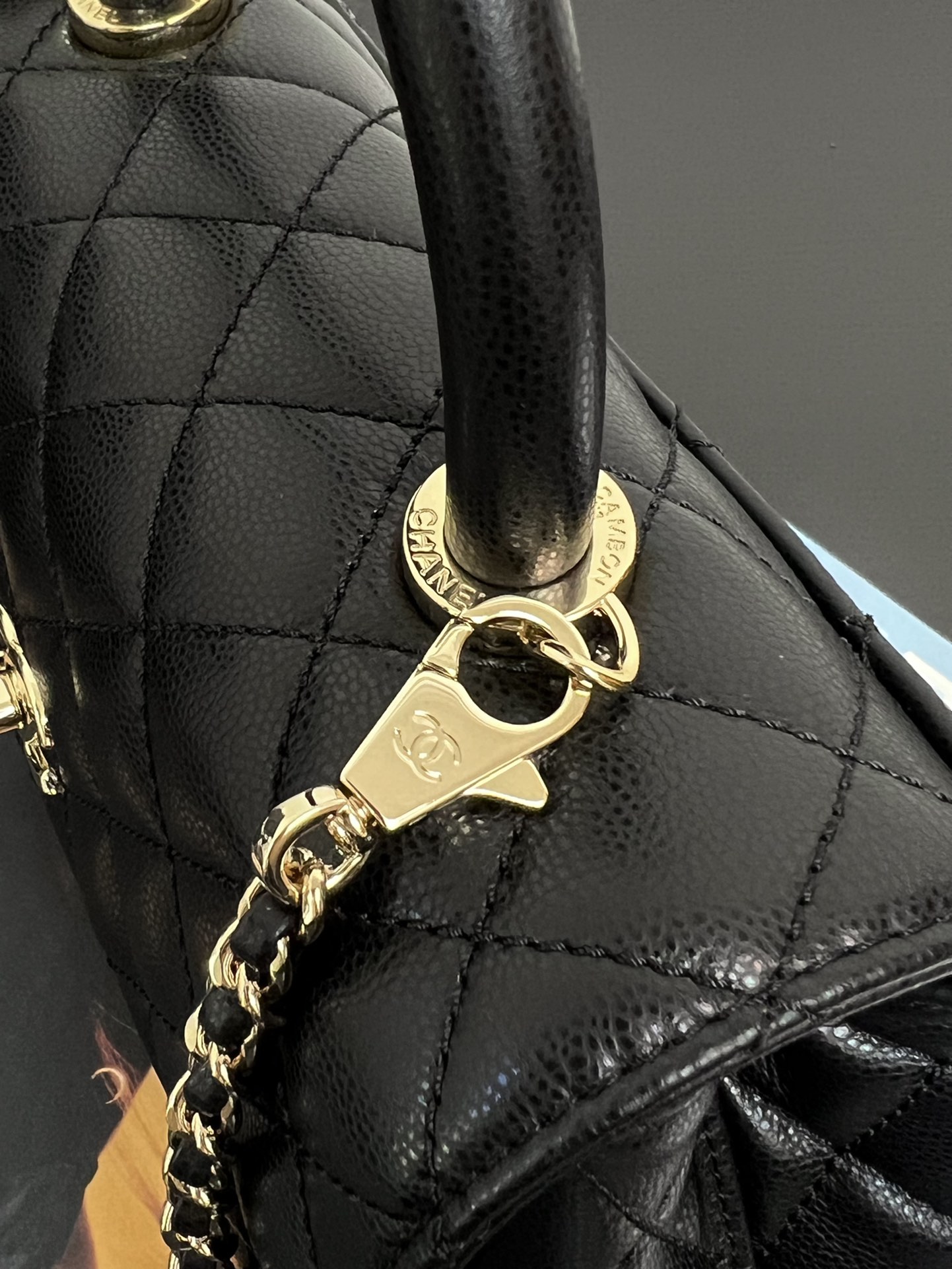 [Pre-order] Chanel Coco Top Handle Bag Mini 24cm Gold-Tone Metal Hardwareงาน VIP คุณภาพที่ดีที่สุด