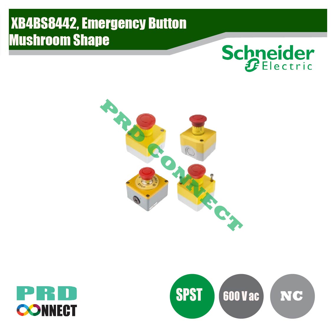XB4BS8442, Emergency Button Mushroom Shape, Schneider