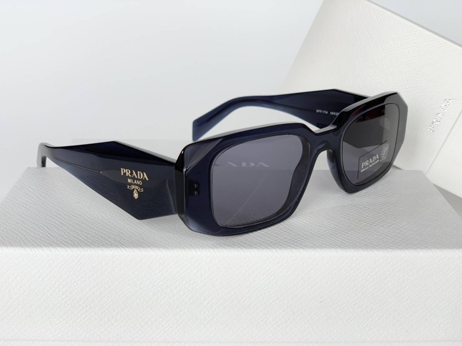 New Prada Symbole Sunglassess, 17WS 49 mm ðĩðĩ BLUE crystal āļāļļāļāļāļĢāļāđ āļāđāļēāđāļāđāļ āļāļēāļĢāļ āļāļĨāđāļāļāļŦāļāļąāļ āļāļĨāđāļāļāļāļĢāļ°āļāļēāļĐPrada