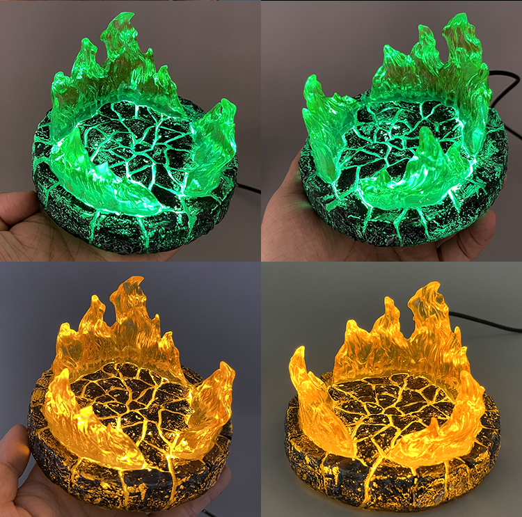 GK Resin Diorama Effect งานเรซิ่น ฐานเอฟเฟค ฉากพื้นอิฐเอฟเฟคเปลวไฟ (มีไฟ)(สายเสียบUSB)