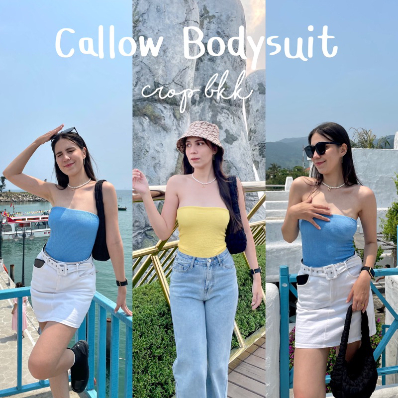 🌷Callow Bodysuit🌷 บอดี้สูทรับซัมเมอร์สวยมากกก ผ้ามาม่าหยัก มีกระดุมแป้ก จะเป็นbeach wear หรือใส่เที่ยวคาเฟ่ก็ได้หมด สวยย