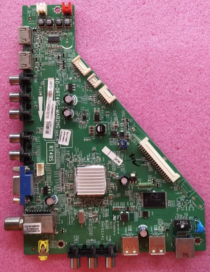 เมนบอร์ดทีวี ทีซีแอล TCL ของแท้่ถอดจากเครื่อง รุ่นLED48F3300F พาร์ทบอร์ด 40-0RT49S-MAB2HG เบอร์ทีบาร์ST4761B01-5