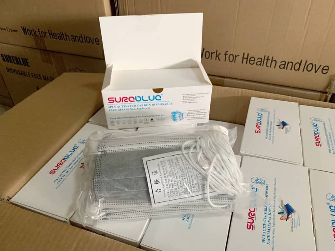 Sureblue 4ply Activated Carbon Disposable Face Mask