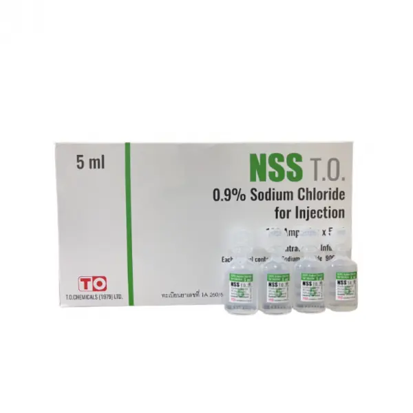 NSS 5 ml. 0.9 %Sodium Chloride 5 ml (1 กล่อง)