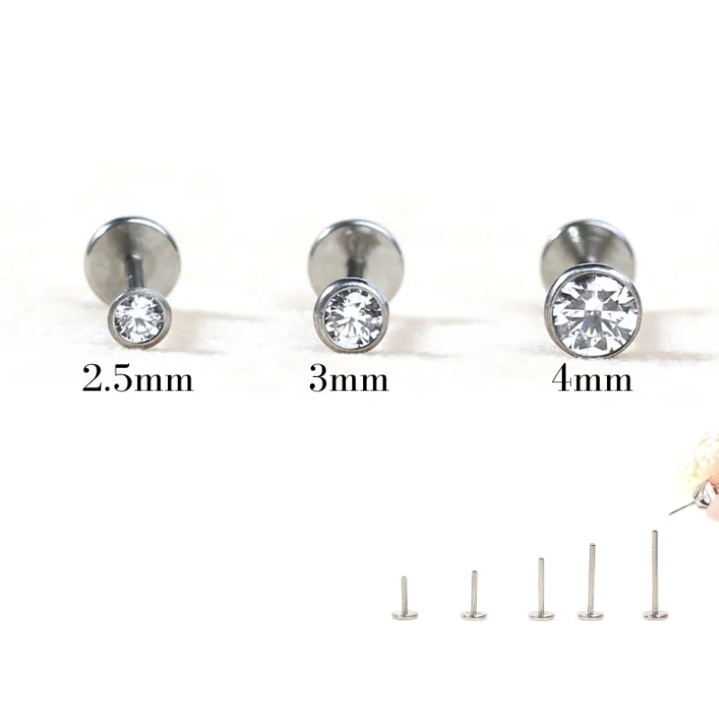 ต่างหูไทเทเนียมก้านเสียบ ก้านขนาด 0.8mm