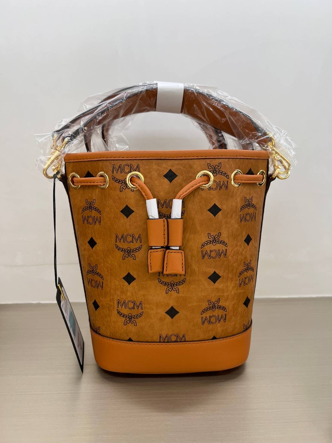 New Mcm drawstring mini size