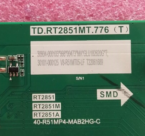 เมนบอร์ดทีวี ทีซีแอล TCL อะไหล่แท้มือสองถอดจากเครื่อง รุ่น43P735 พาร์ทTD.RT2851MT.776